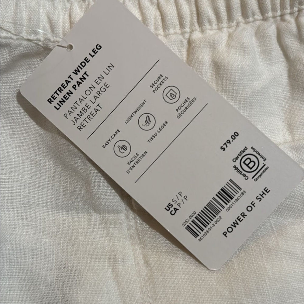 Athleta Retreat Wide Leg Linen Pant // Calla Lily - Picture 6 of 14